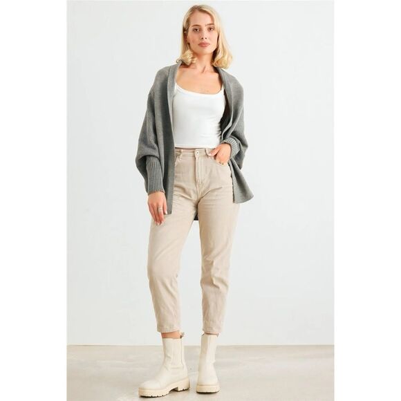 BUY NOW SALE | Very J Grey Batwing Heather Grey knit Cardigan - Picture 2 of 10